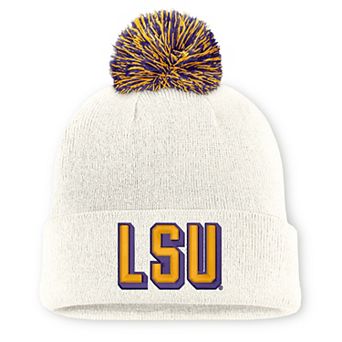 Unisex Nike White LSU Tigers Letter Mascot Knit Hat with Pom