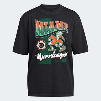 Women's adidas Black Miami Hurricanes Premium Fashion T-Shirt