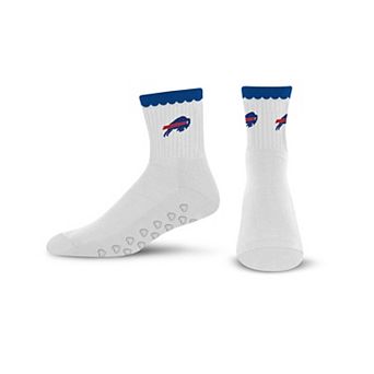 Women's PRO Compression Buffalo Bills White Heartshape Grippers Yoga-Pilates Quarter Socks