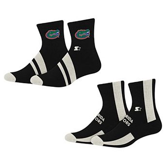 Starter Black Florida Gators Summit Stripe 2-Pair Pack Quarter Socks