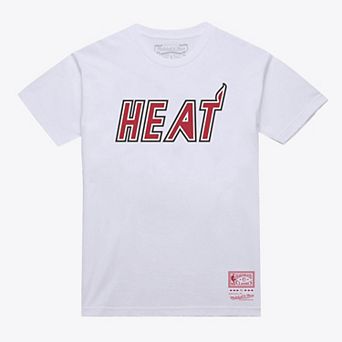 Unisex Mitchell & Ness White Miami Heat Hardwood Classics Arch T-Shirt