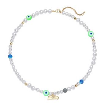 LUV AJ Seattle Seahawks Pearl Bead Logo Necklace