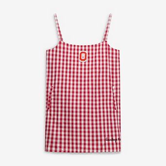 Women's Gameday Social Scarlet Ohio State Buckeyes Gingham Skort Dress
