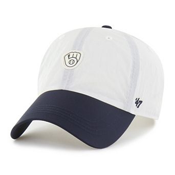 Unisex '47 White/Navy Milwaukee Brewers Modernia Clean Up Adjustable Hat