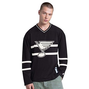 Men's Starter Black St. Louis Blues Line Up Long Sleeve V-Neck T-Shirt