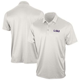 Men's Antigua Gray LSU Tigers Eager Polo