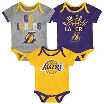 Newborn & Infant Outerstuff Los Angeles Lakers Born To Ball 3-Pack Bodysuit Set