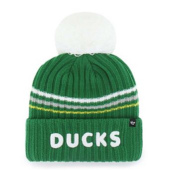 Women's '47 Green Oregon Ducks Seasonal Fuzzy Script Big Pom Knit Hat