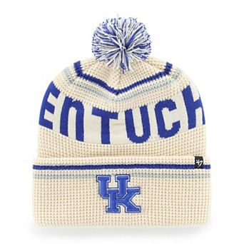 Unisex '47 Cream Kentucky Wildcats Quattrle Waffle Cuffed Knit Hat with Pom