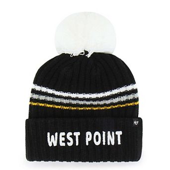 Women's '47 Black Army Black Knights Seasonal Fuzzy Script Big Pom Knit Hat