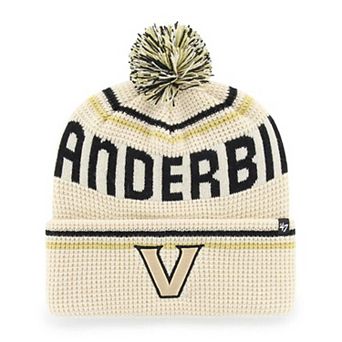 Unisex '47 Cream Vanderbilt Commodores Quattrle Waffle Cuffed Knit Hat with Pom