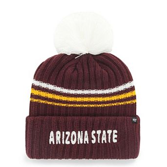 Women's '47 Maroon Arizona State Sun Devils Seasonal Fuzzy Script Big Pom Knit Hat