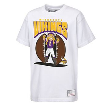 Youth Mitchell & Ness White Minnesota Vikings Mascot Mania T-Shirt
