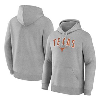Men's Logo Athletic Heather Gray Texas Longhorns Primary Logo Fleece Pullover Hoodie