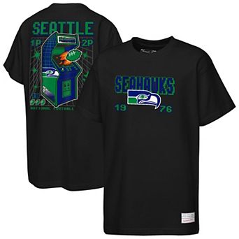 Youth Mitchell & Ness Black Seattle Seahawks Retro Arcade T-Shirt