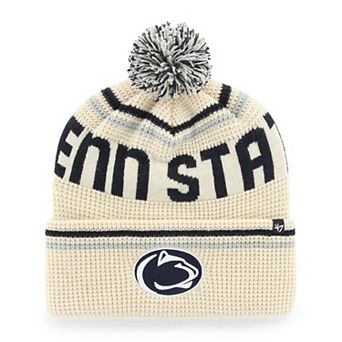 Unisex '47 Cream Penn State Nittany Lions Quattrle Waffle Cuffed Knit Hat with Pom