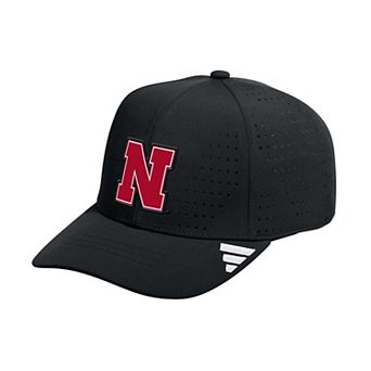 Men's adidas Black Nebraska Huskers Inline Adjustable Hat