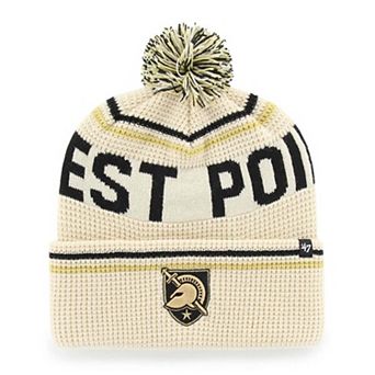 Unisex '47 Cream Army Black Knights Quattrle Waffle Cuffed Knit Hat with Pom