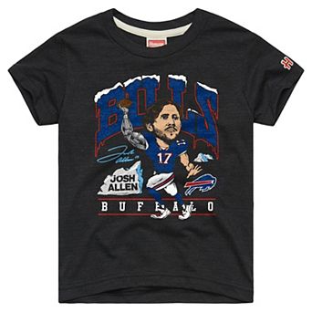 Youth Homage Josh Allen Charcoal Buffalo Bills Caricature T-Shirt