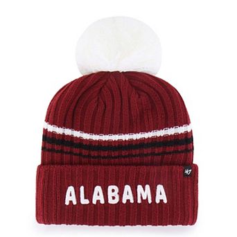 Women's '47 Crimson Alabama Crimson Tide Seasonal Fuzzy Script Big Pom Knit Hat