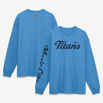 Men's Nike Light Blue Tennessee Titans 2026 Rivalries Collection Max90 Long Sleeve T-Shirt