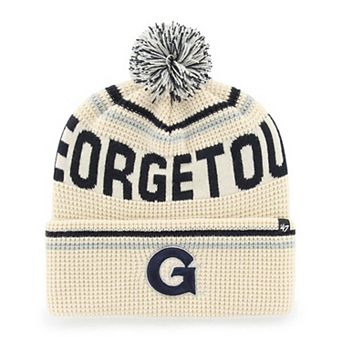 Unisex '47 Cream Georgetown Hoyas Quattrle Waffle Cuffed Knit Hat with Pom
