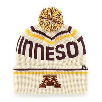 Unisex '47 Cream Minnesota Golden Gophers Quattrle Waffle Cuffed Knit Hat with Pom