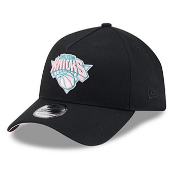 Men's New Era Black New York Knicks Pastel Logo A-Frame 9FORTY Adjustable Hat