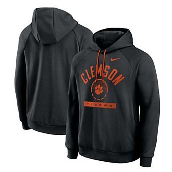 Men's Nike Black Clemson Tigers Courtside Practice Dri-FIT Raglan Fleece Hoodie