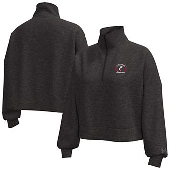Women's Under Armour Heather Black Cincinnati Bearcats Icon Fleece Half-Zip Jacket