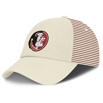 Men's Nike White Florida State Seminoles Vault Logo Striped Club Adjustable Hat