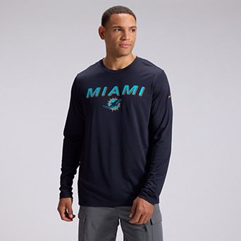 Men's Nike Navy Miami Dolphins Rivalries Collection Sideline Legend Long Sleeve T-Shirt