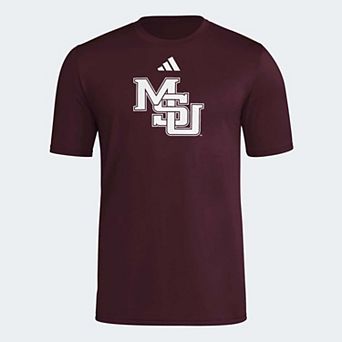 Men's adidas Maroon Mississippi State Bulldogs Interlock Logo Pregame T-Shirt