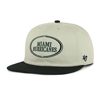 Unisex '47 Gray/Black Miami Hurricanes Ovalcrest Captain Snapback Hat