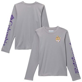 Youth Columbia Gray LSU Tigers Terminal Tackle Long Sleeve T-Shirt