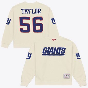 Women's Mitchell & Ness Lawrence Taylor Cream New York Giants Name & Number Sweatshirt