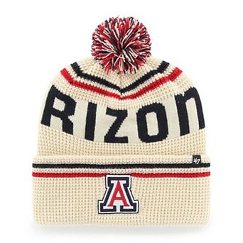 Unisex '47 Cream Arizona Wildcats Quattrle Waffle Cuffed Knit Hat with Pom