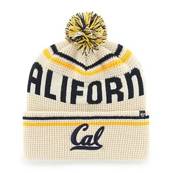 Unisex '47 Cream Cal Bears Quattrle Waffle Cuffed Knit Hat with Pom