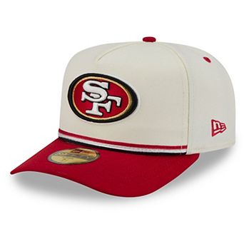 Men's New Era Cream/Scarlet San Francisco 49ers Vintage A-Frame 59FIFTY Fitted Hat