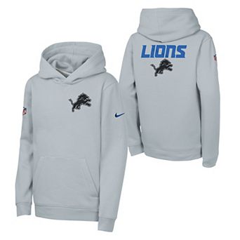 Youth Nike Silver Detroit Lions 2026 Rivalries Collection Sideline Club Fleece Pullover Hoodie