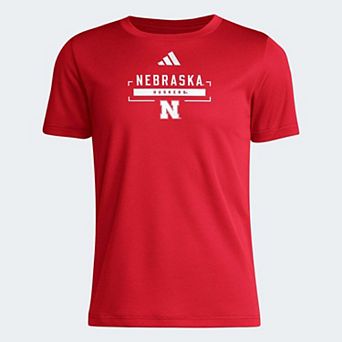 Youth adidas Scarlet Nebraska Huskers AEROREADY Pre-Game T-Shirt