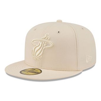 Men's New Era Cream Miami Heat Color Pack 59FIFTY Fitted Hat
