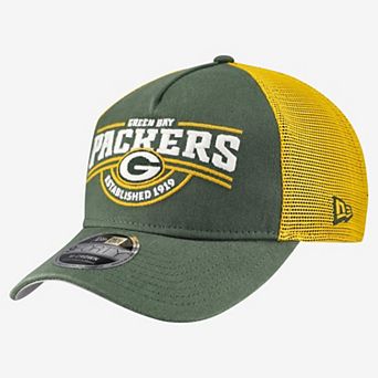 Men's New Era Green Green Bay Packers A-Frame 9FORTY Adjustable Hat