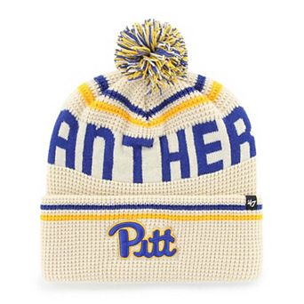 Unisex '47 Cream Pitt Panthers Quattrle Waffle Cuffed Knit Hat with Pom