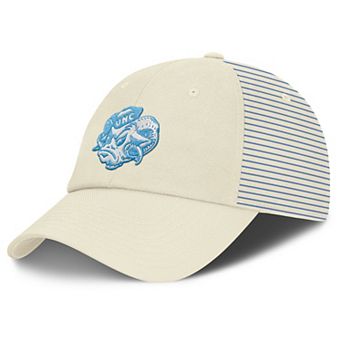 Men's Nike White North Carolina Tar Heels Vault Logo Striped Club Adjustable Hat