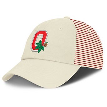 Men's Nike White Ohio State Buckeyes Vault Logo Striped Club Adjustable Hat
