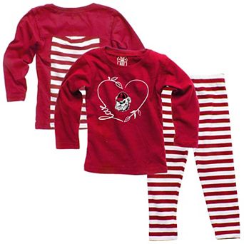 Girls Infant Wes & Willy Red Georgia Bulldogs Long Sleeve Top and Pant Set