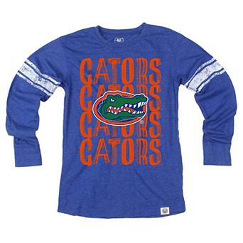 Youth Wes & Willy Royal Florida Gators Long Sleeve Football Jersey T-Shirt