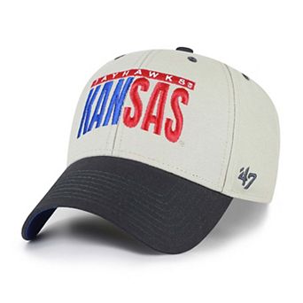 Unisex '47 Gray/Black Kansas Jayhawks Half Block Text MVP Adjustable Hat