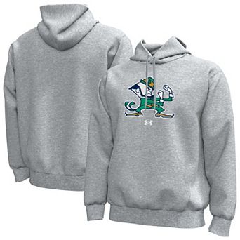 Men's Under Armour Heather Gray Notre Dame Fighting Irish Core Icon Fleece Pullover Hoodie